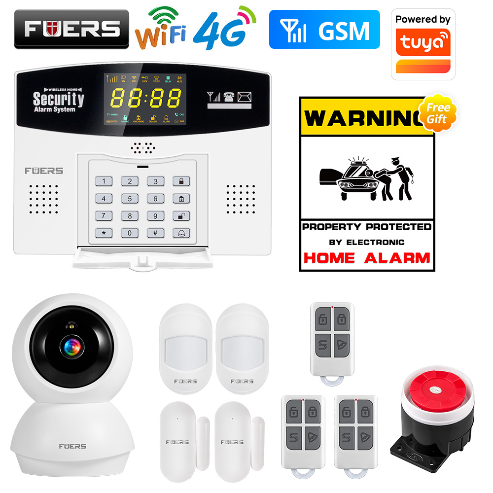 Home Zone Security App - Fuers W214 WIFI 4G GSM ワイヤレス警報システムは、Tuyaスマートアプリと連携し、盗難防止ホームセキュリティ、モーション有線ゾーンリンク、Alexa、Googleに対応しています。
