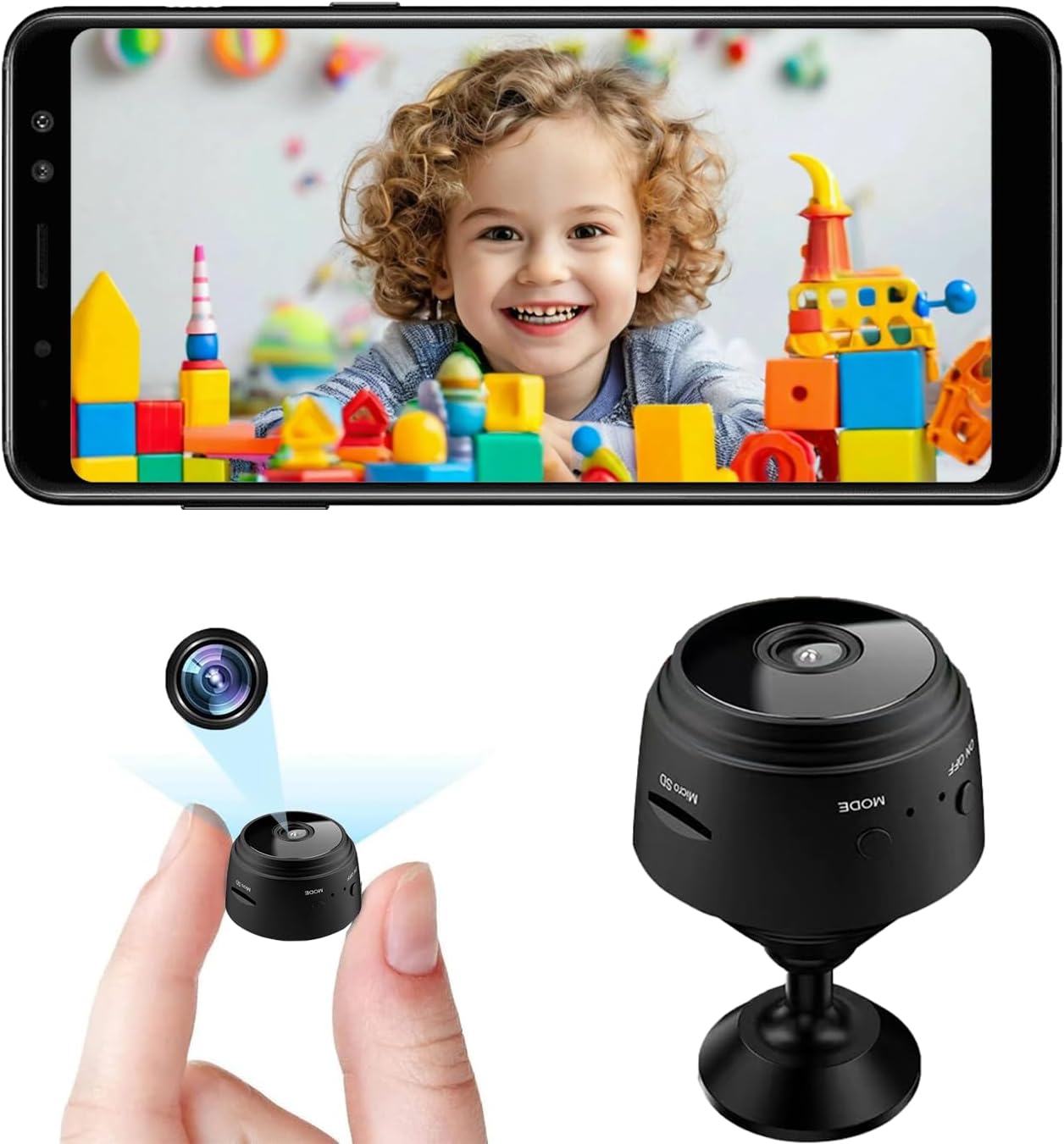 Home Security No Wifi Needed - ミニセキュリティカメラ、1080P HD WiFi家庭用屋内/屋外カメラ（赤ちゃん/ペット/乳母用）、APPによるセキュリティ用遠隔視聴IPカメラ