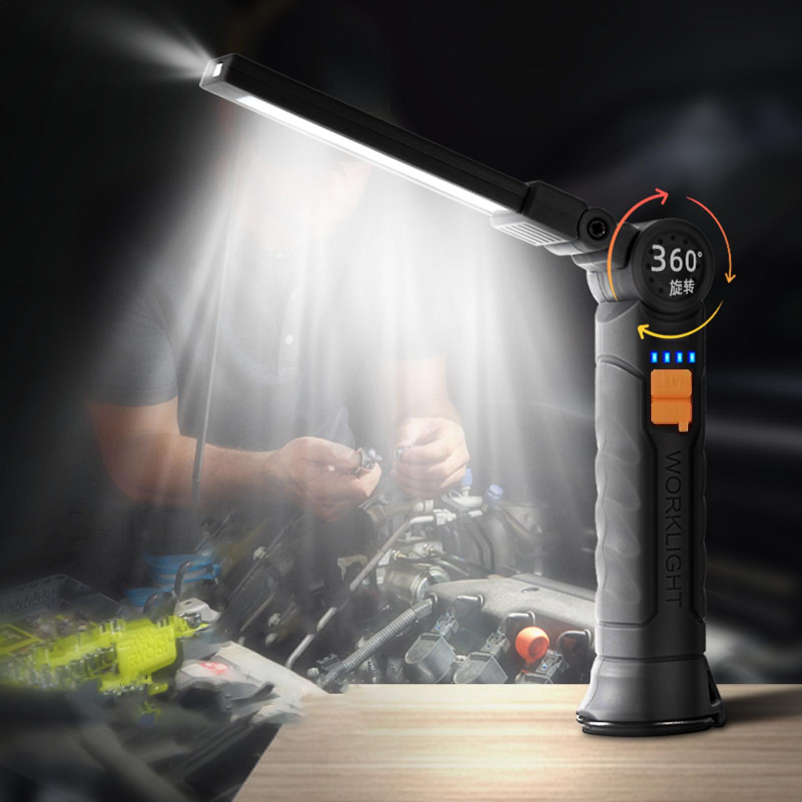 Home Security Flood Lights - 充電式LED懐中電灯 マグネット＆フック付き 防水仕様 作業現場のセキュリティ 夜間作業 アウトドア
