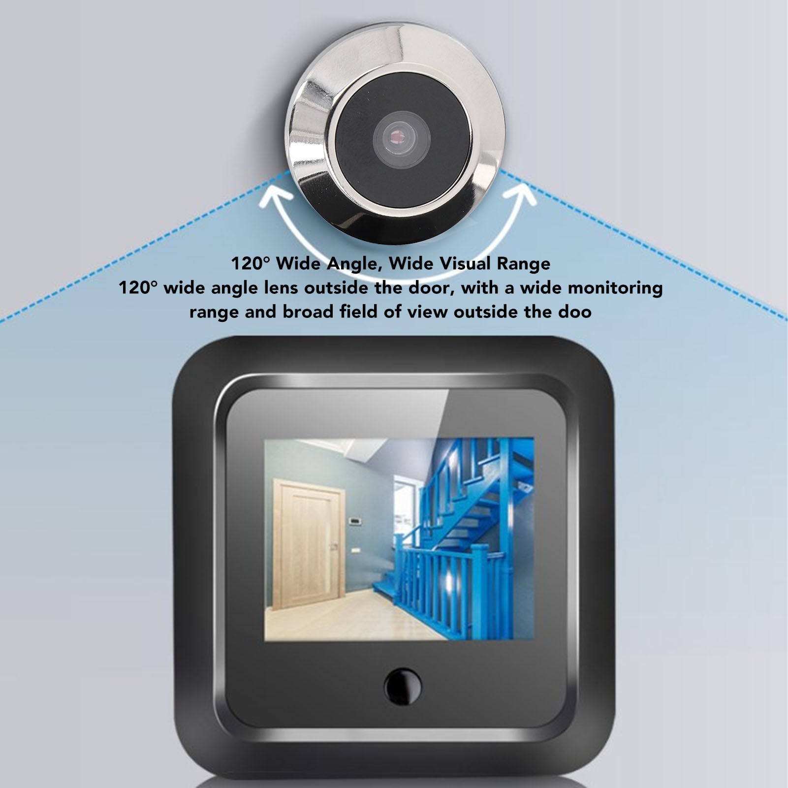 Peephole Camera Viewer - デジタルドアビューアー 0.3MP 120度亜鉛合金製のぞき穴カメラと2.4インチHDスクリーンモニター 家庭用デジタルドアカメラ用