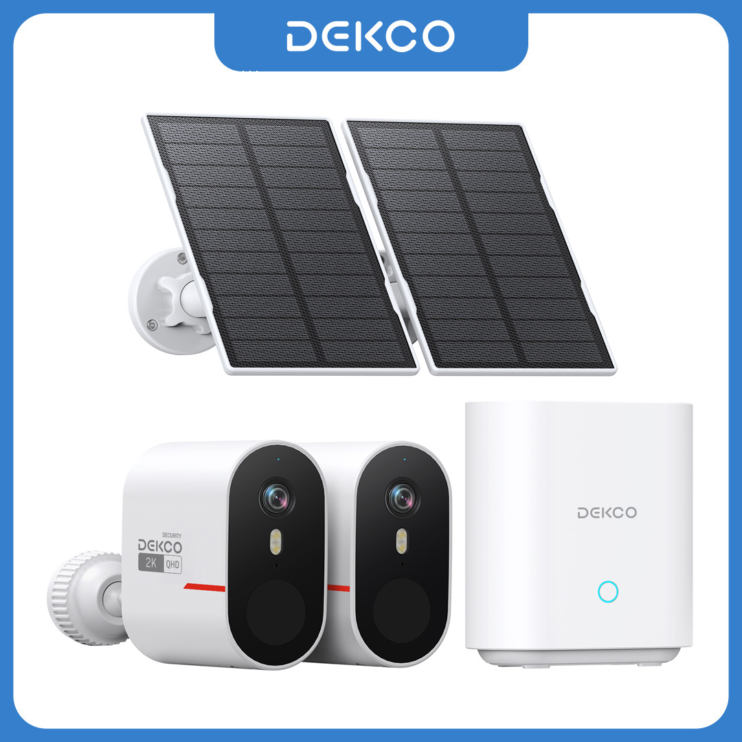 Home Security No Wifi Needed - Dekco 3MP WiFiソーラーカメラシステム 2台セット 屋外ワイヤレスホームセキュリティカメラセット カラーナイトビジョン