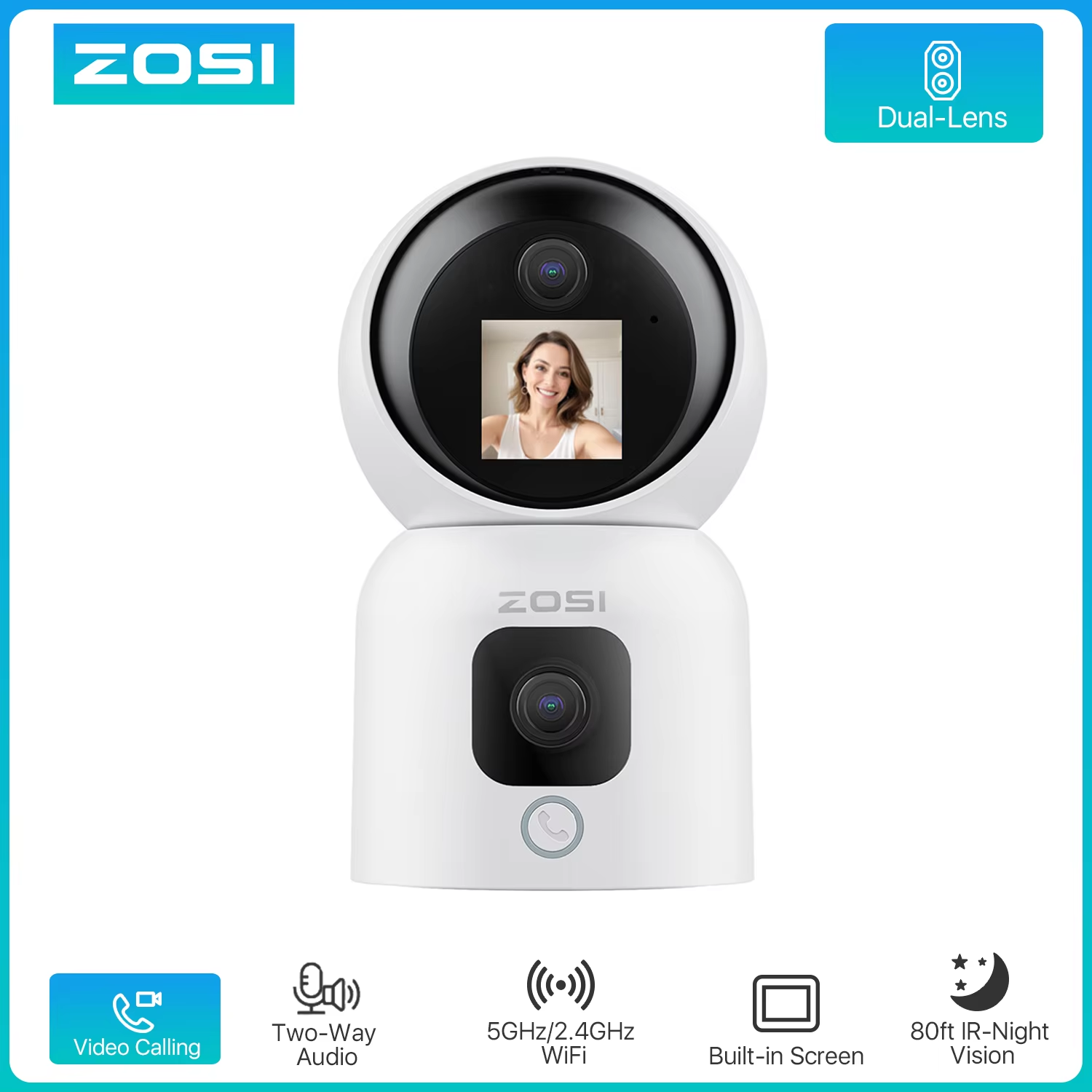 Home Security Ai - ゾシ360 ° スマートホームセキュリティカメラ PTZ 自動追跡ベビーモニター AI