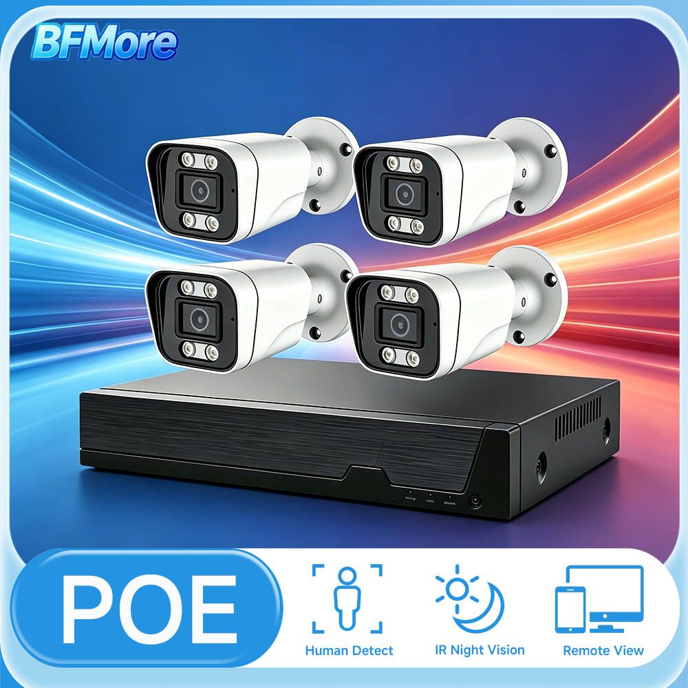 Home Security Ai - BFMore 8MP 4K Ai 人間検知セキュリティシステム POE