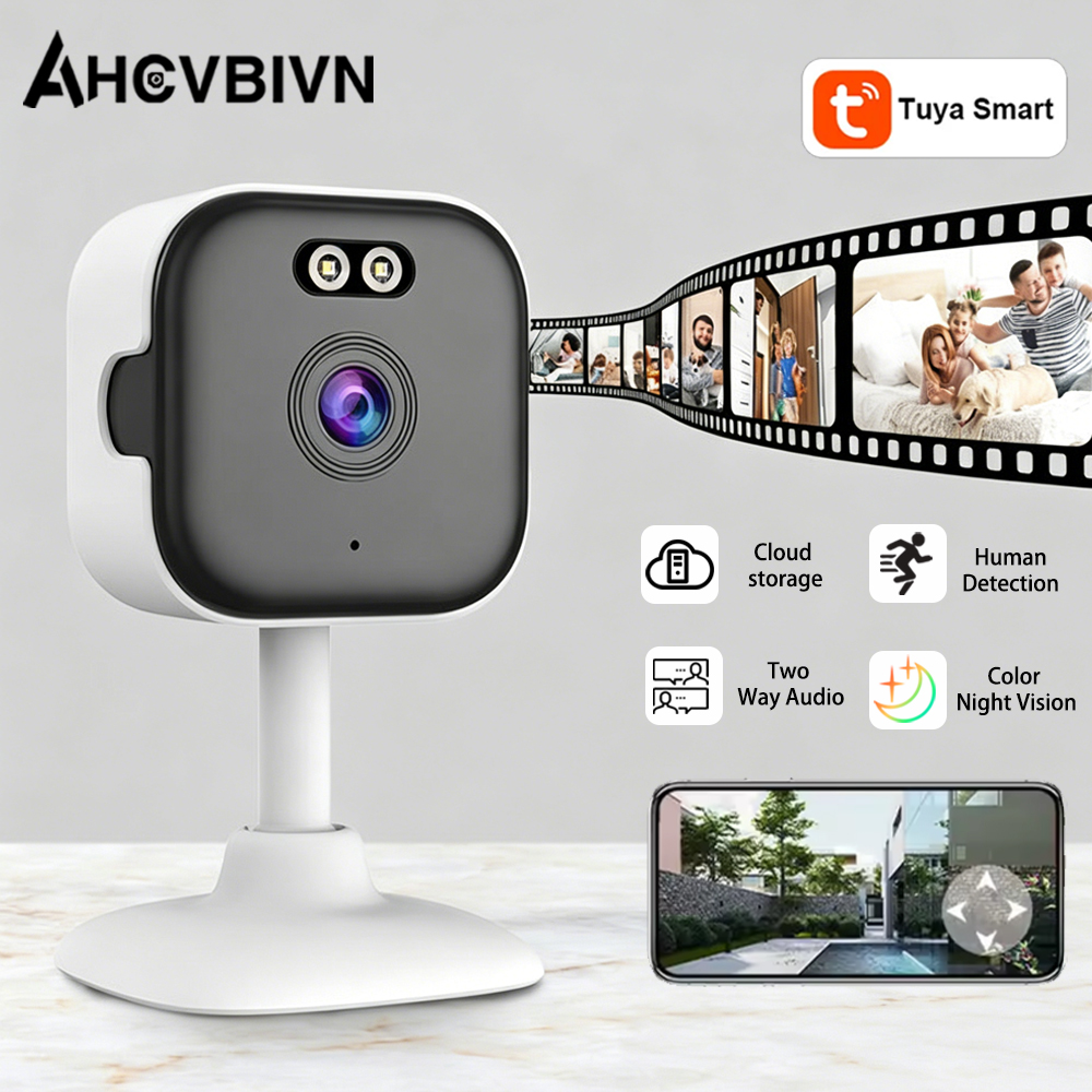 Home Security Ai - Tuya スマートミニ 5MP WiFi IP カメラ屋内ワイヤレスカラーナイトホームセキュリティ