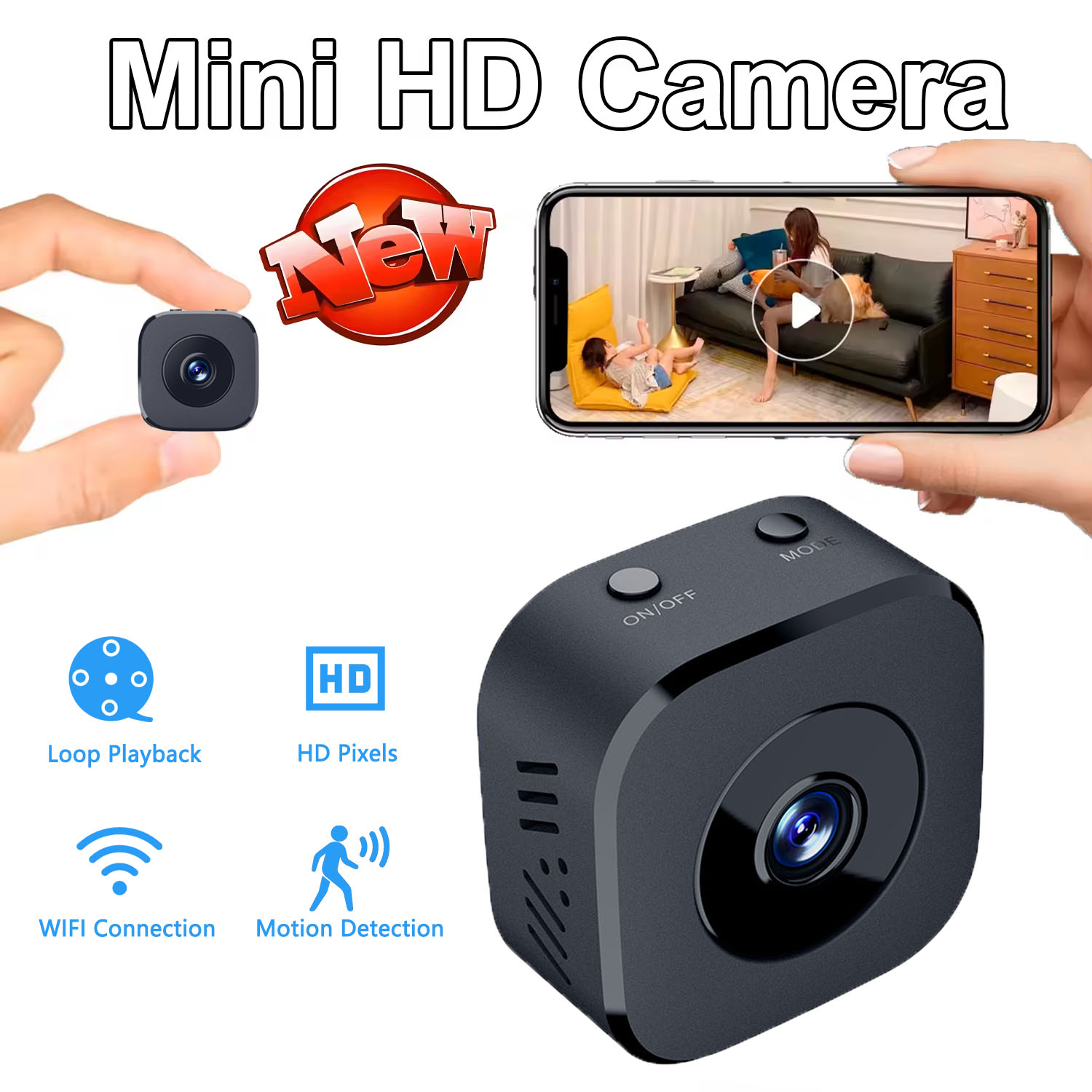 Home Security No Wifi Needed - セキュリティカメラ 4K ミニ フルカラー ナイトビジョン 高解像度