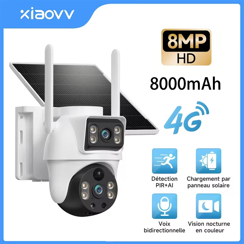 Ip Camera Outdoor 4K - XIAOVV 8MP 4G LTE ソーラー屋外IPカメラ SIMカードスロット