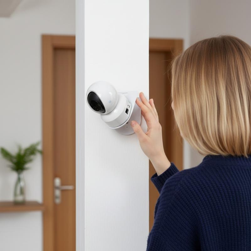 Home Security News - 壁掛け式L字型PTZカメラブラケット、接着ベース付き、穴あけ不要、簡単設置、家庭用またはビジネスセキュリティ用