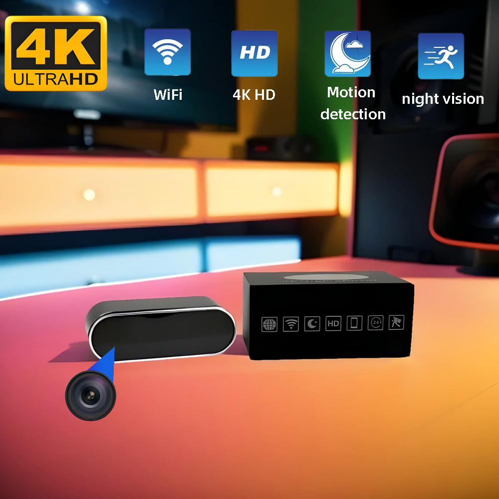 Home Security Hidden Cameras - 新しく改良された4KHDミニクロックカメラ、赤外線ナイトビジョン、モバイル検知、WIFI遠隔視聴に対応