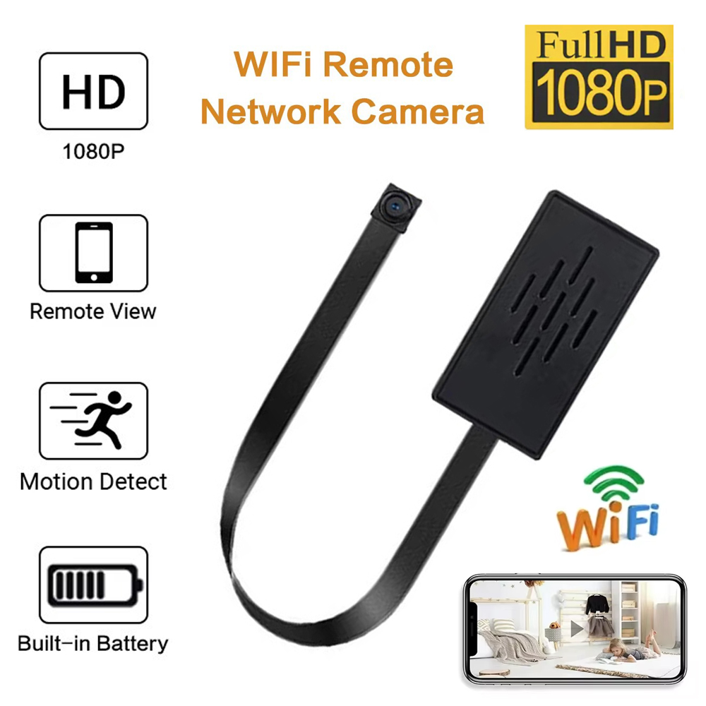 Home Security Hidden Cameras - ミニHD-1080PワイヤレスDIY WiFiカメラ（90/120度） ° 広角、動体検知アラート、ループ録画、最大32GBの動体検知