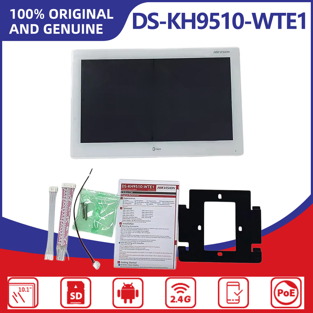 Home Security Hikvision - Hikvision DS-KH9510-WTE1(B) 10.1インチ タッチスクリーン IP屋内ステーション Android