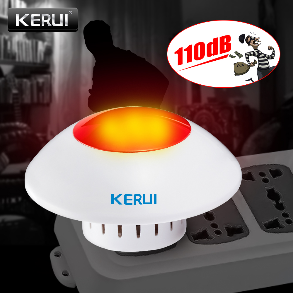 Home Security Company - KERUI J009 大音量屋内サイレンワイヤレス点滅サイレン警報ホーン赤色光ストロボサイレン GSM 家庭用およびビジネス警報セキュリティ