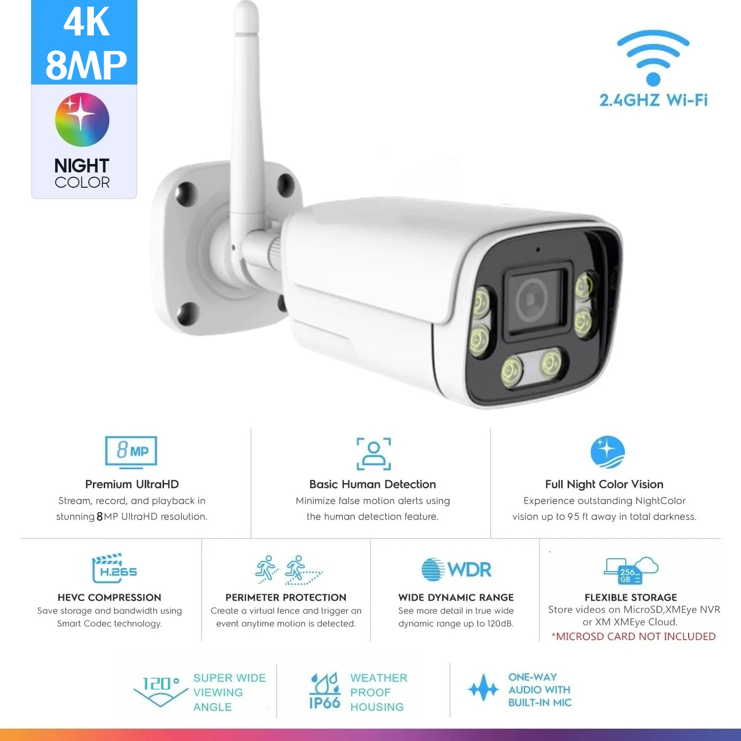 Home Security Ai - ICsee 4K 8MP ワイヤレス屋外セキュリティ Wifi AI