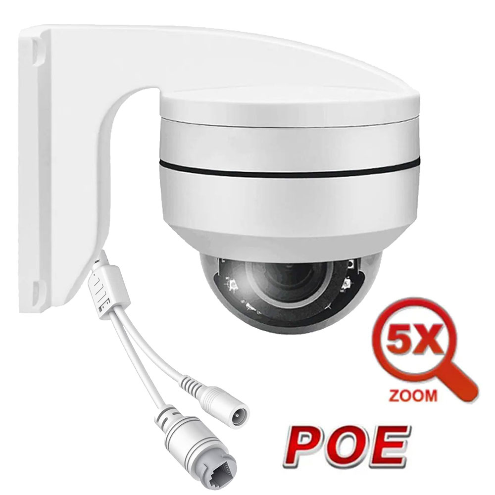 Home Security Hikvision - IPセキュリティ5.0MP H.265 POE PTZドームカメラ、Hikvision対応5倍光学ズーム、屋内/屋外ネットワークカメラ