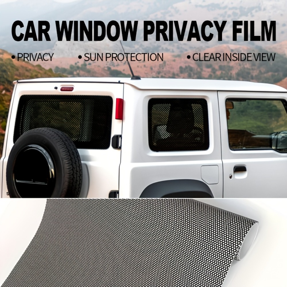Home Security For Windows - 1ロール ブラック 穴あきビニール プライバシー カーウィンドウフィルム ワンウェイ