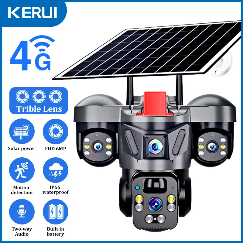Home Security No Wifi Needed - KERUI 屋外PTZ 6MP 4G SIM WIFI