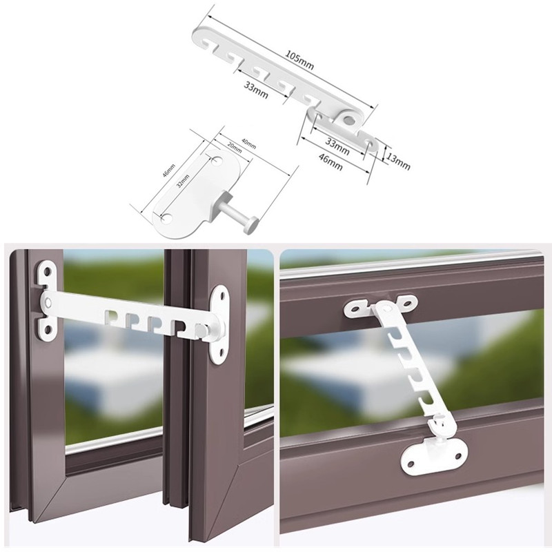 Home Security For Windows - 新しいインナーウィンドウリミッターラッチ位置ストッパー開き窓風ブレースホームセキュリティドア窓サッシロック子供の安全保護