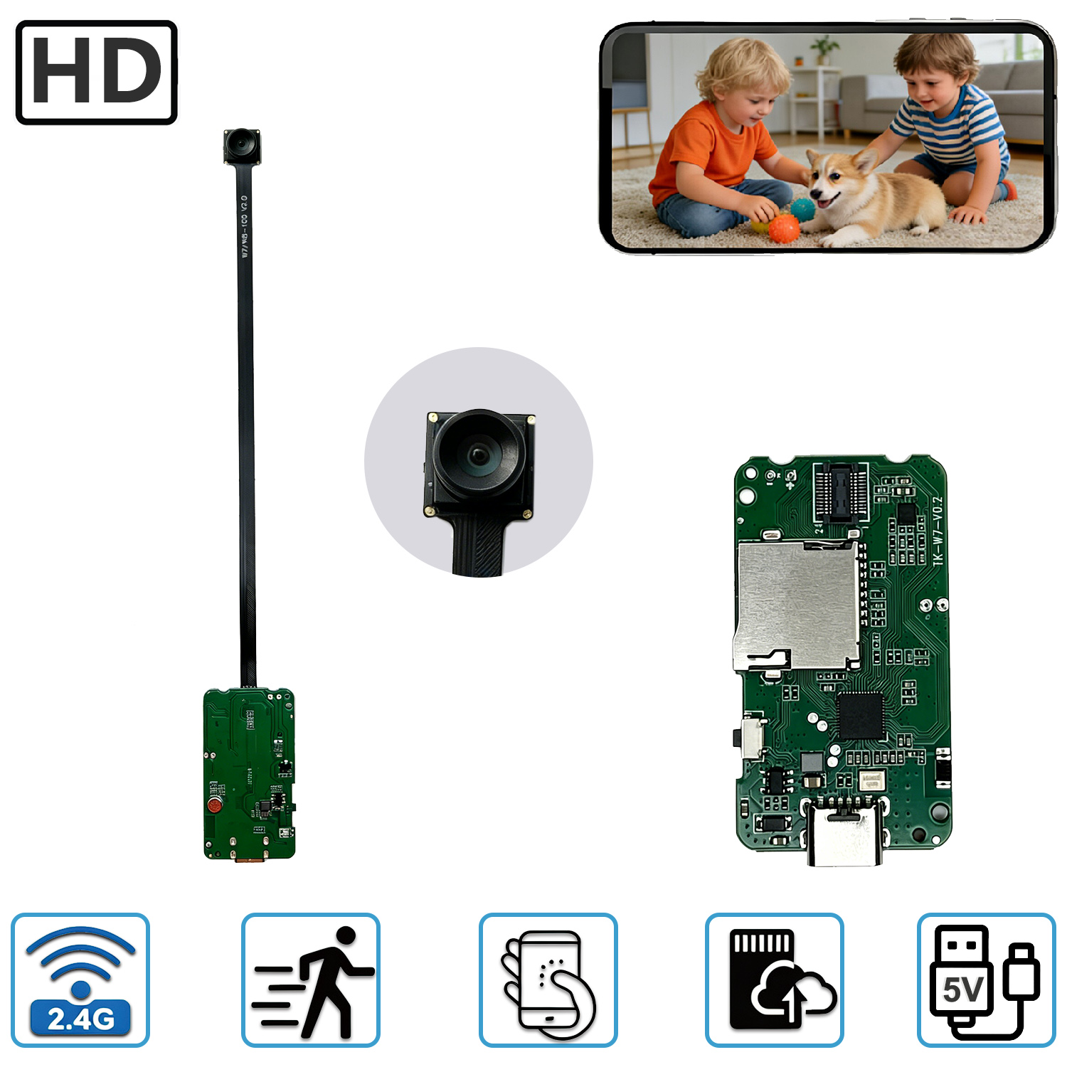 ミニコンパクトホームセキュリティカメラPCBAモジュールフレ - Home Security Hidden Cameras のレビューと価格