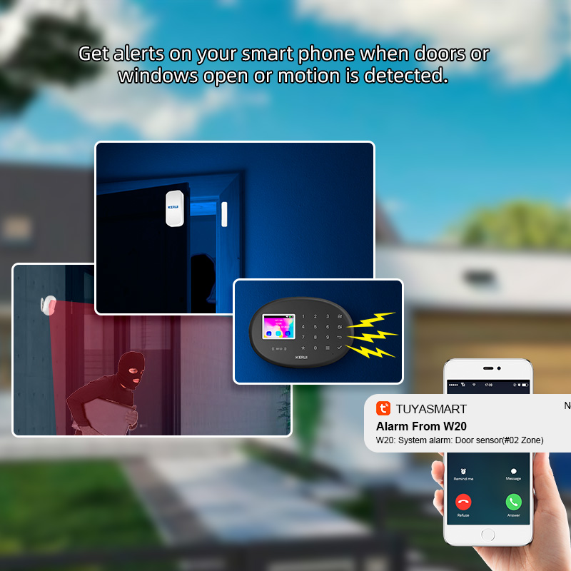 KERUI WiFi + 4G/2Gホームセキュリティアラー - Home Zone Security App のレビューと価格