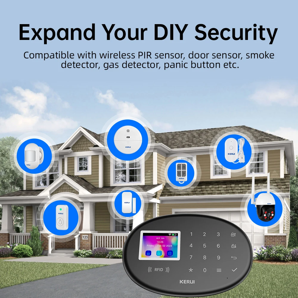 KERUI WiFi + 4G/2Gホームセキュリティアラー - Home Zone Security App のレビューと価格