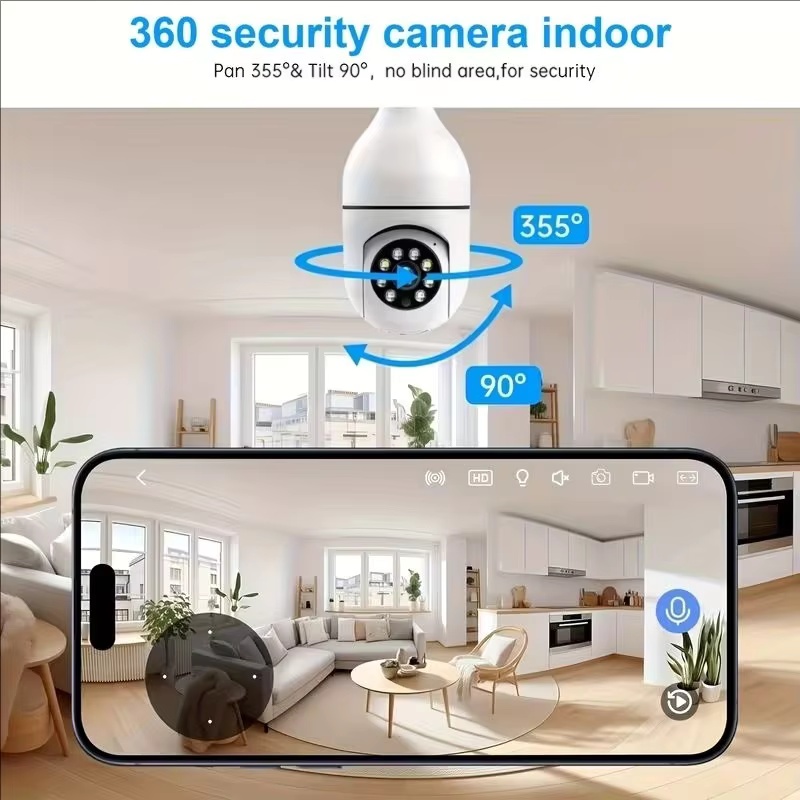 4G WiFi IPカメラ E27電球型カメラ 3MP ワイ - Home Security Ai のレビューと価格