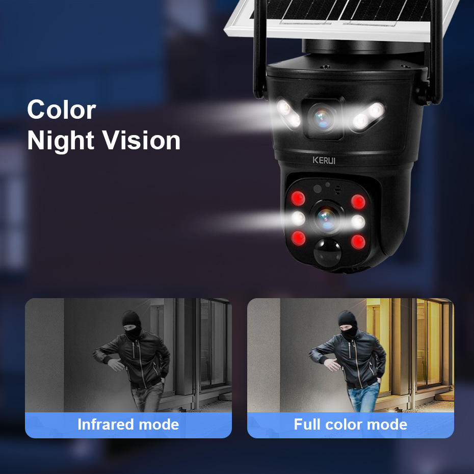 KERUI 6MP 4G SIM WiFiソーラーカメラ デ - Home Security No Wifi Needed のレビューと価格