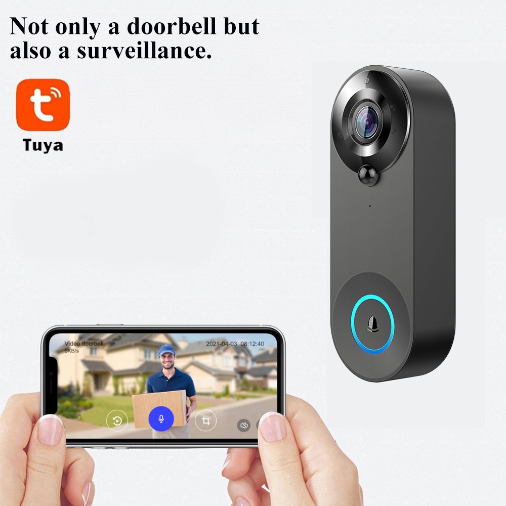 Tuya 1080P ワイヤレス WIFI ドアベルビデオイ - Home Security No Wifi Needed のレビューと価格
