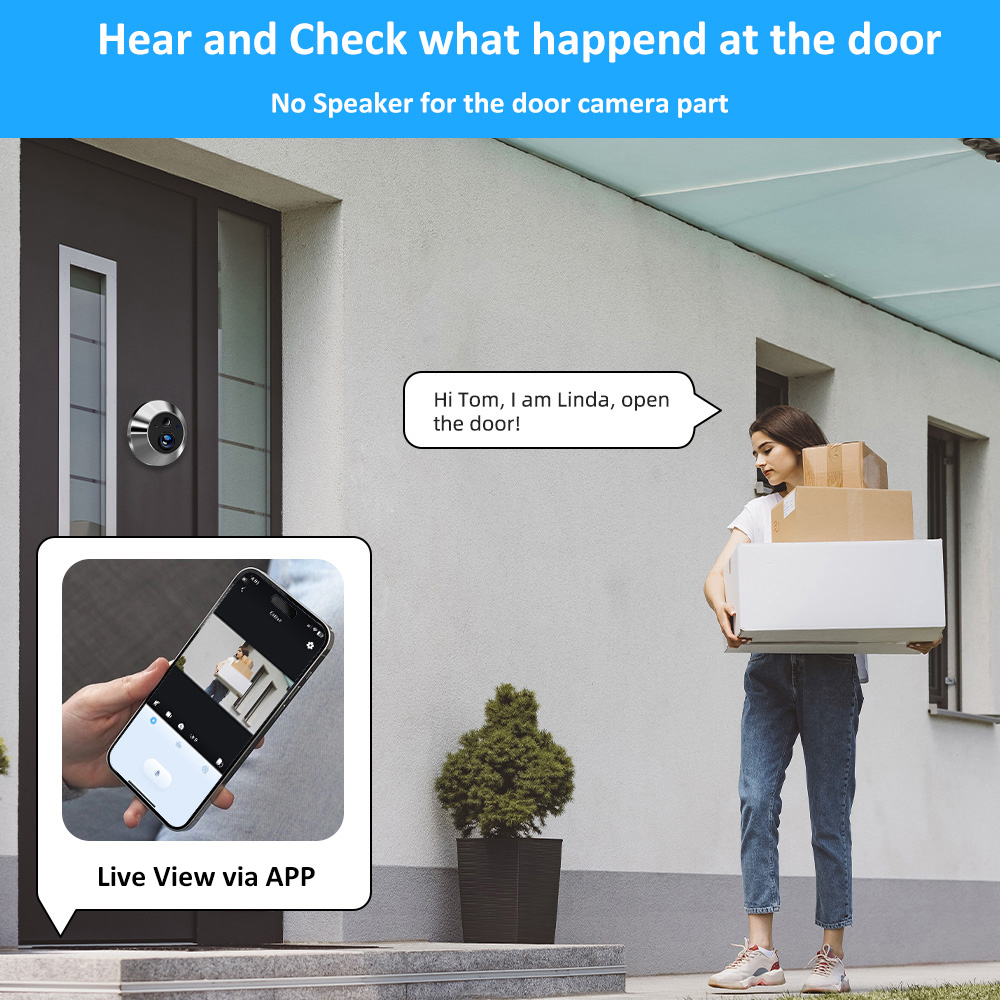 ゴールドカラーセキュリティホームデジタルドアのぞき穴カメラ付 - Peephole Camera Viewer のレビューと価格