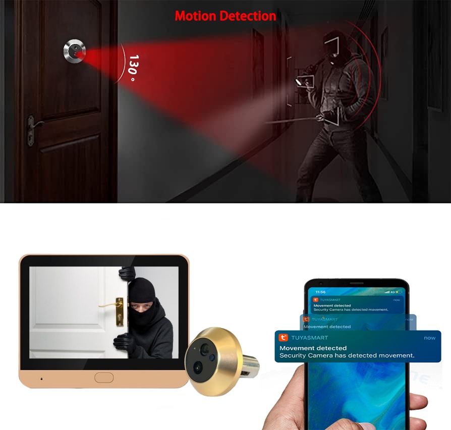 ゴールドカラーセキュリティホームデジタルドアのぞき穴カメラ付 - Peephole Camera Viewer のレビューと価格
