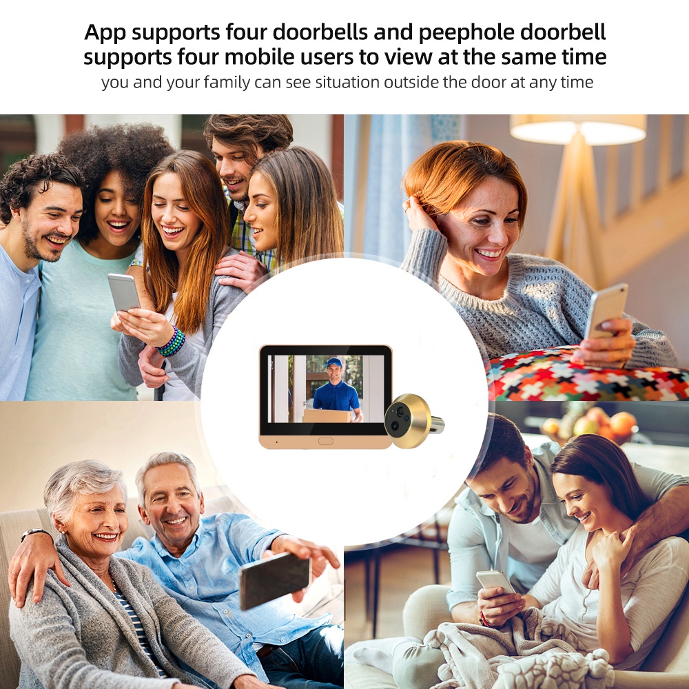 ゴールドカラーセキュリティホームデジタルドアのぞき穴カメラ付 - Peephole Camera Viewer のレビューと価格