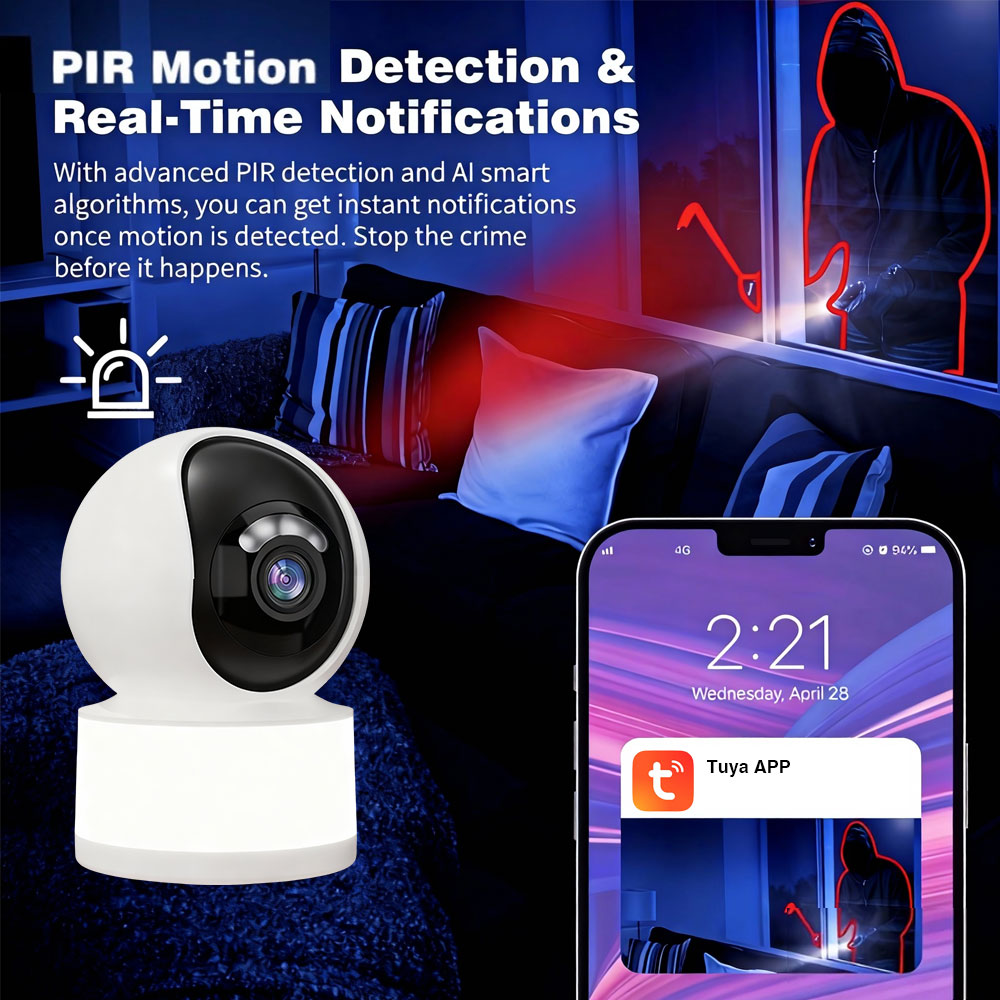 Tuya Smart 5MP 2K HDミニWiFi IPカ - Home Security Flood Lights のレビューと価格