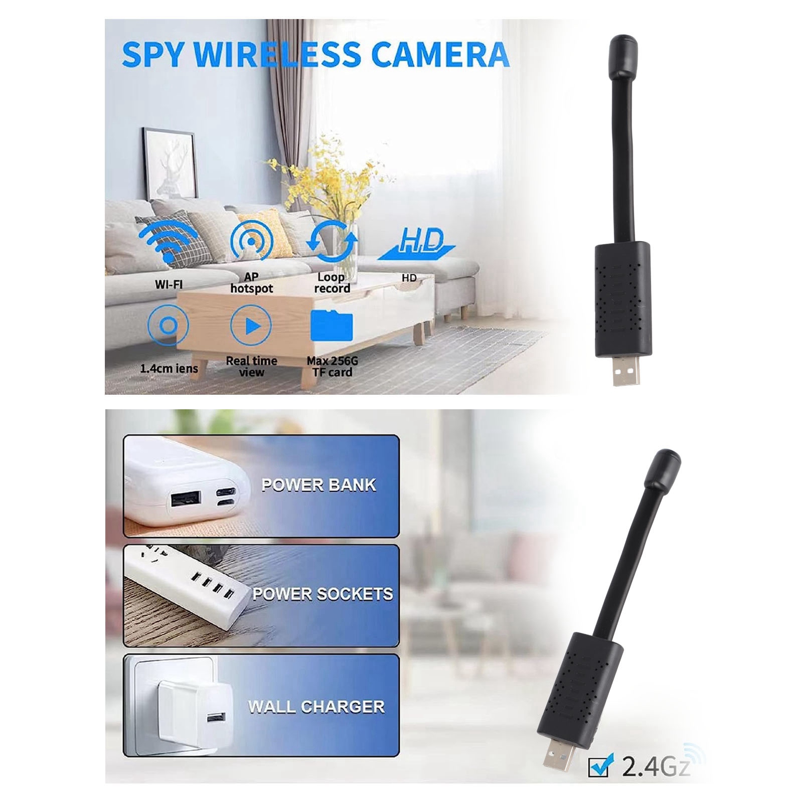 USB WiFi セキュリティカメラ 1080P HD ワイ - Home Security Hidden Cameras のレビューと価格