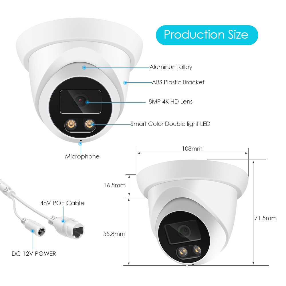家庭用CCTVビデオ監視カメラ,広い角度,画像,暗視,オーデ - Home Security Ai のレビューと価格