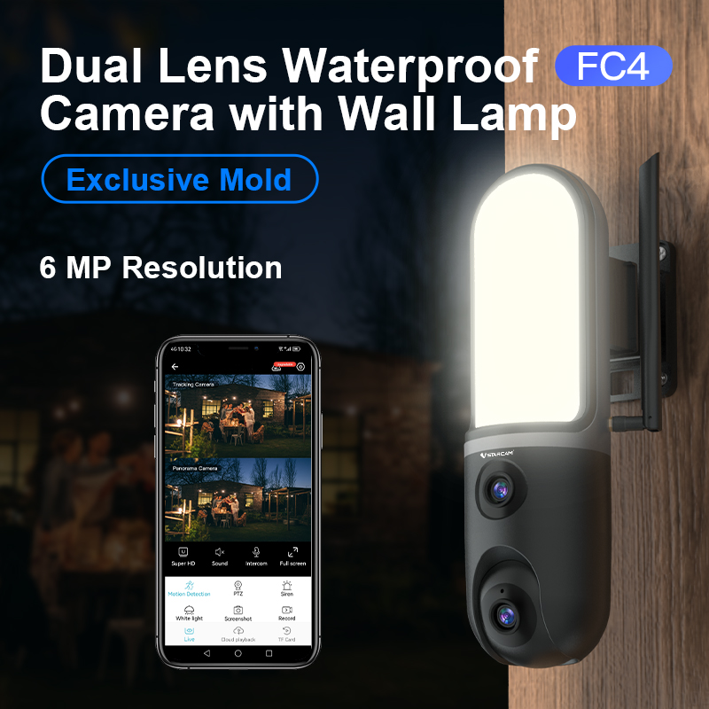 6MP O-Kamアプリ対応 5倍デュアルレンズ ガーデンラ - Home Security Flood Lights のレビューと価格
