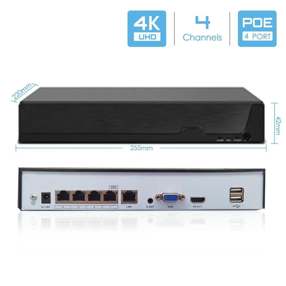 4CH NVR H.265対応 屋外用8MPウルトラHD 4 - Ip Camera Outdoor 4K のレビューと価格