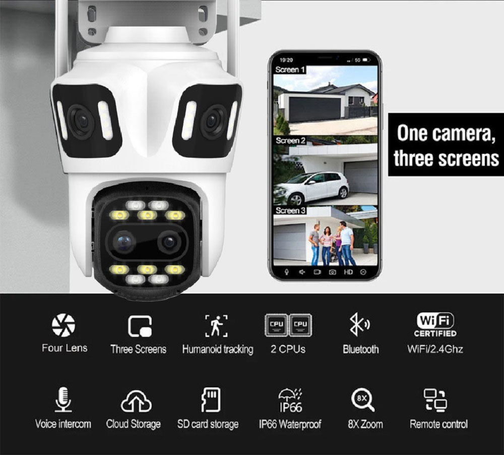 Uzoom 10K 16MP 屋外 PTZ WIFI IP  - Home Security Ai のレビューと価格