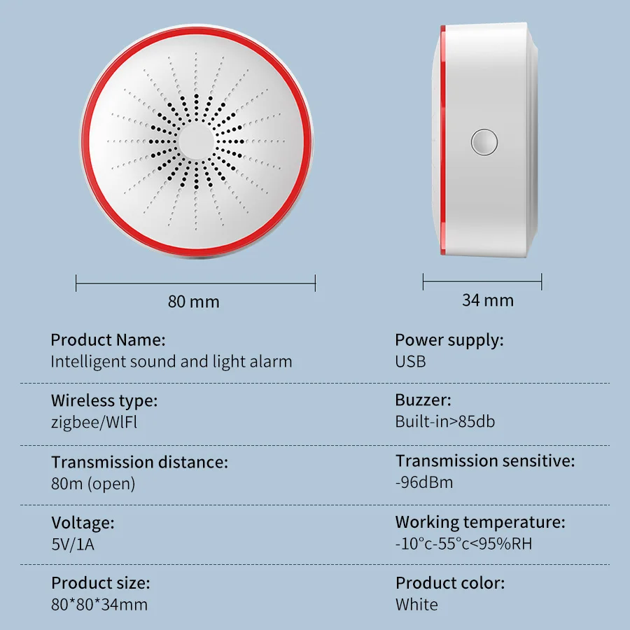 Tuya WiFi ZigBee スマートアラームサイレン  - Home Security Company のレビューと価格