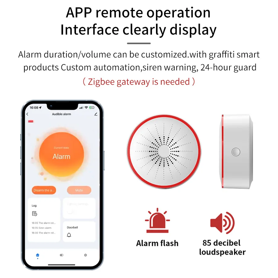 Tuya WiFi ZigBee スマートアラームサイレン  - Home Security Company のレビューと価格