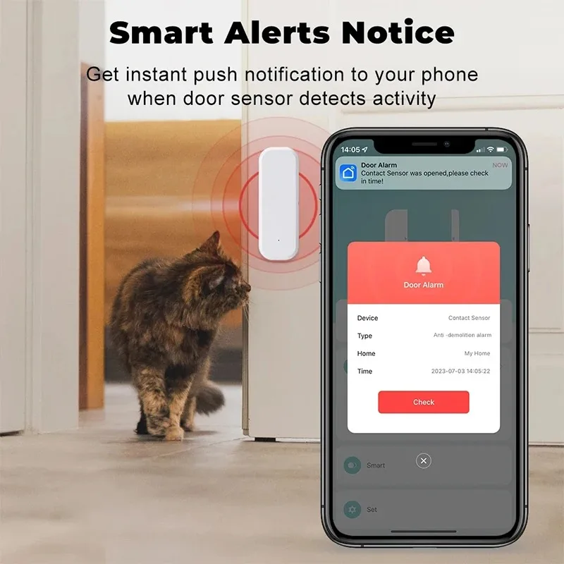 Tuya WiFi スマートドアウィンドウセンサー開閉検知器 - Home Security Company のレビューと価格