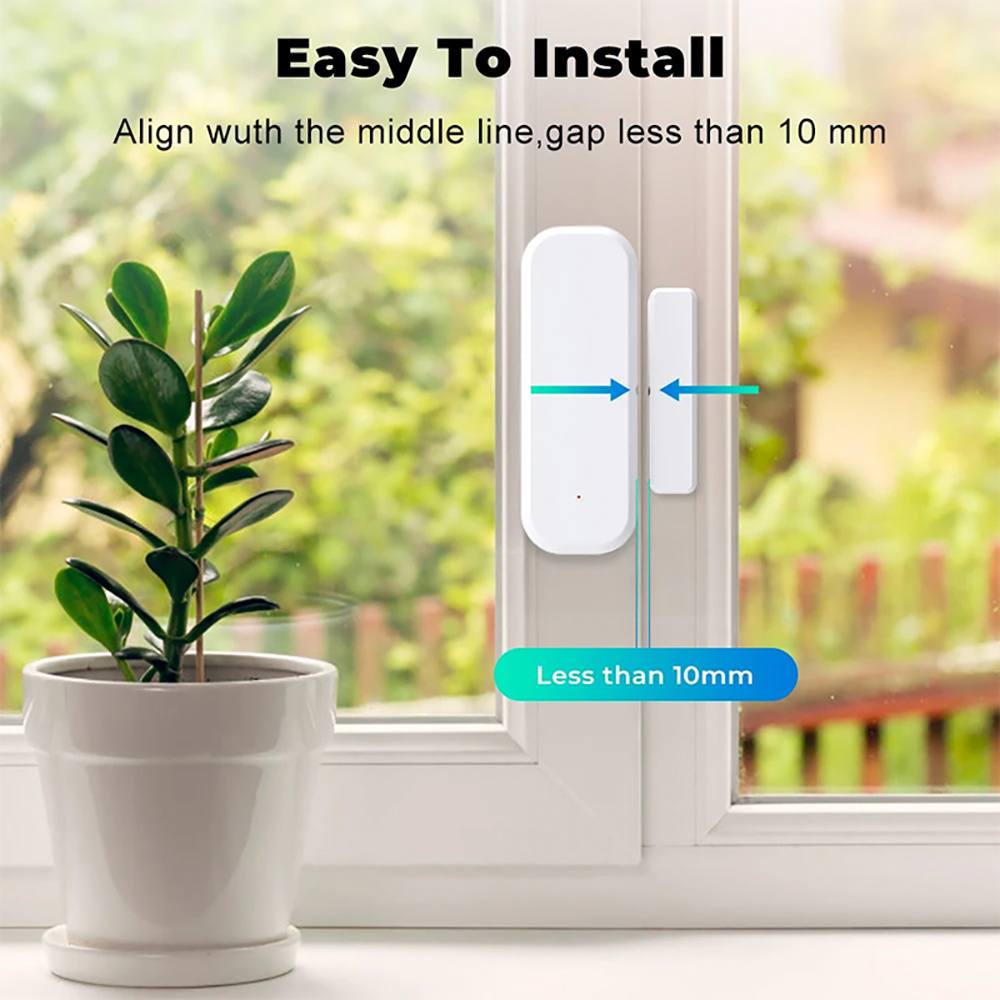 Tuya WiFi スマートドアウィンドウセンサー開閉検知器 - Home Security Company のレビューと価格
