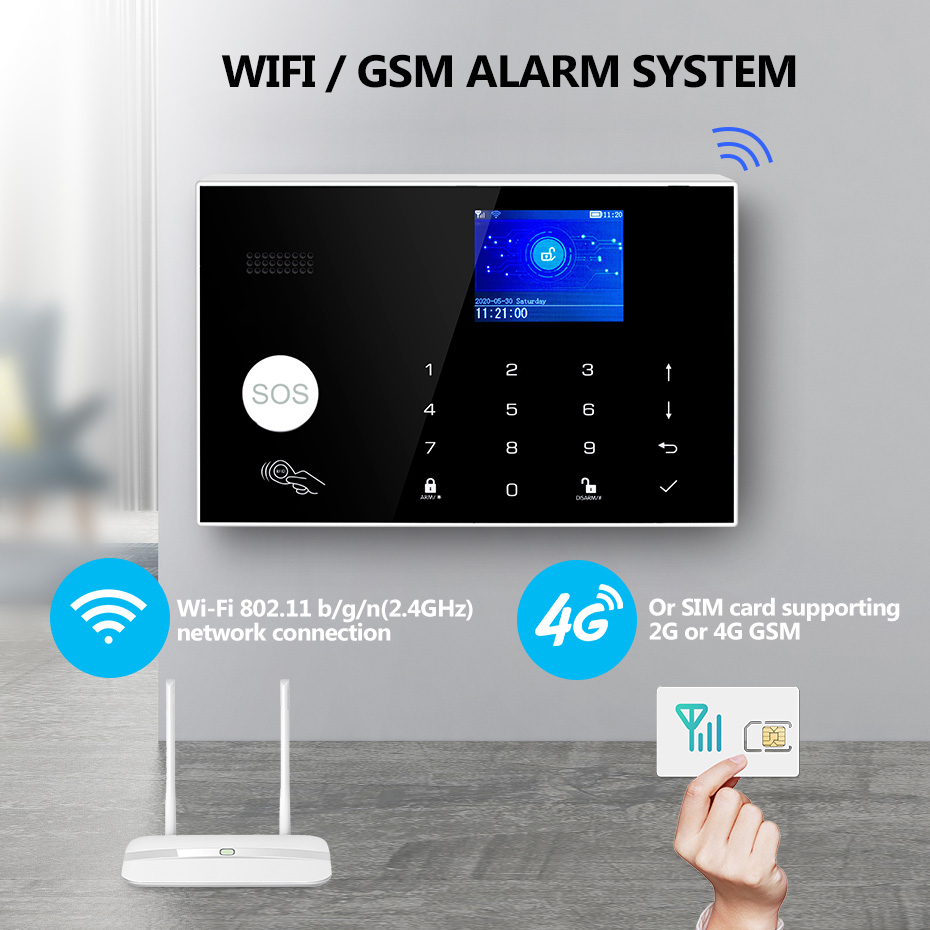 KERUI 433mhz 4G/WIFI ホームアラームシス - Home Zone Security App のレビューと価格