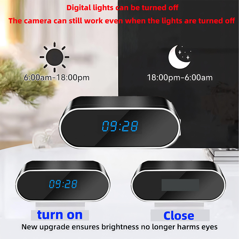 新しく改良された4KHDミニクロックカメラ、赤外線ナイトビジ - Home Security Hidden Cameras のレビューと価格