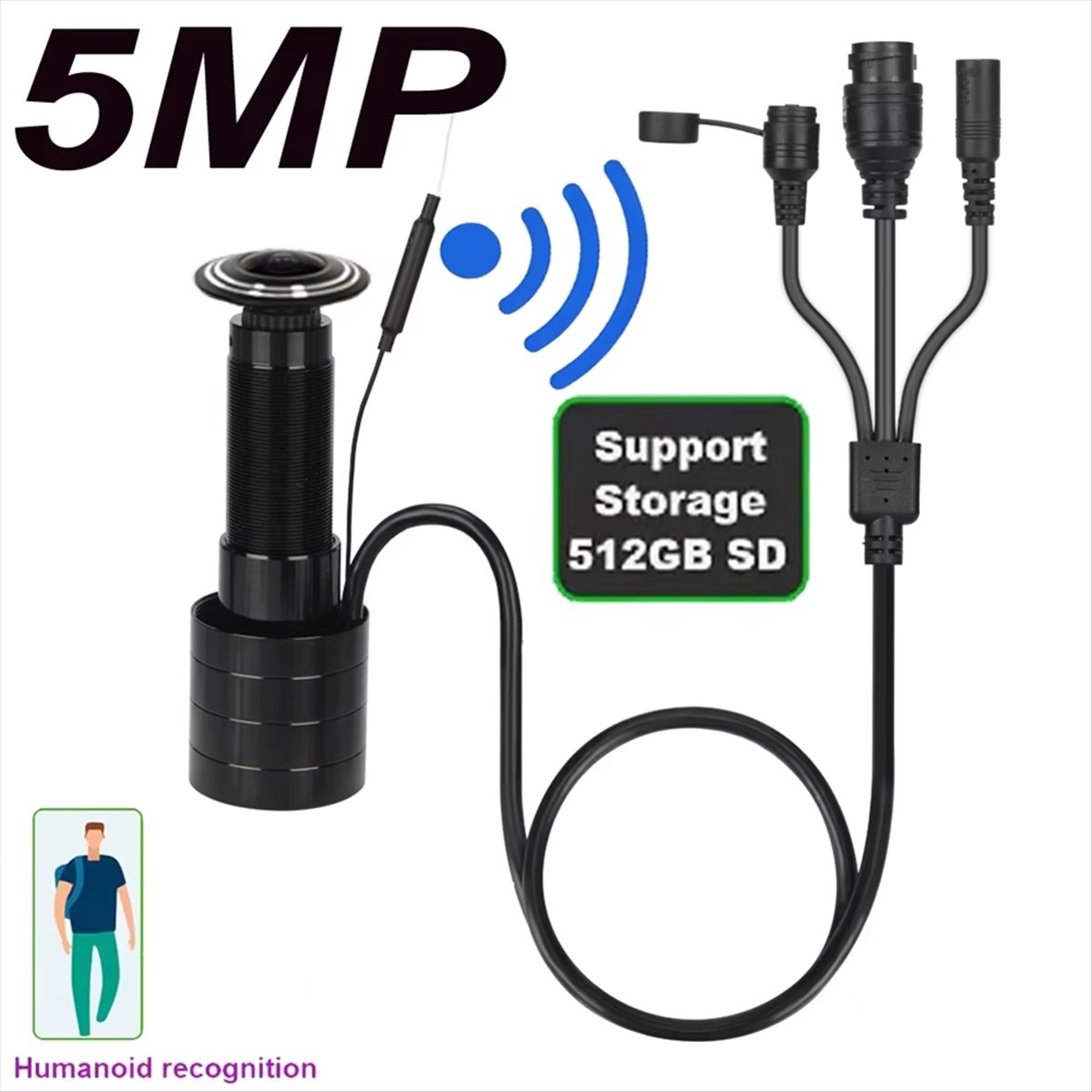 ABNH 5MP ドアアイ IP POE カメラミニのぞき穴 - Peephole Camera Viewer のレビューと価格