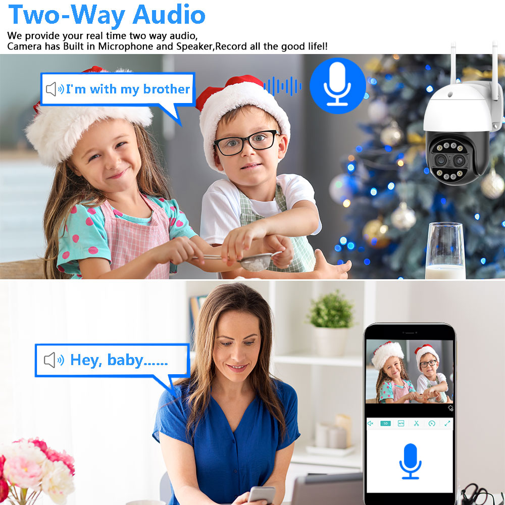 4K HD WIFI監視カメラ デュアルレンズ 8MP 8倍 - Home Security Ai のレビューと価格