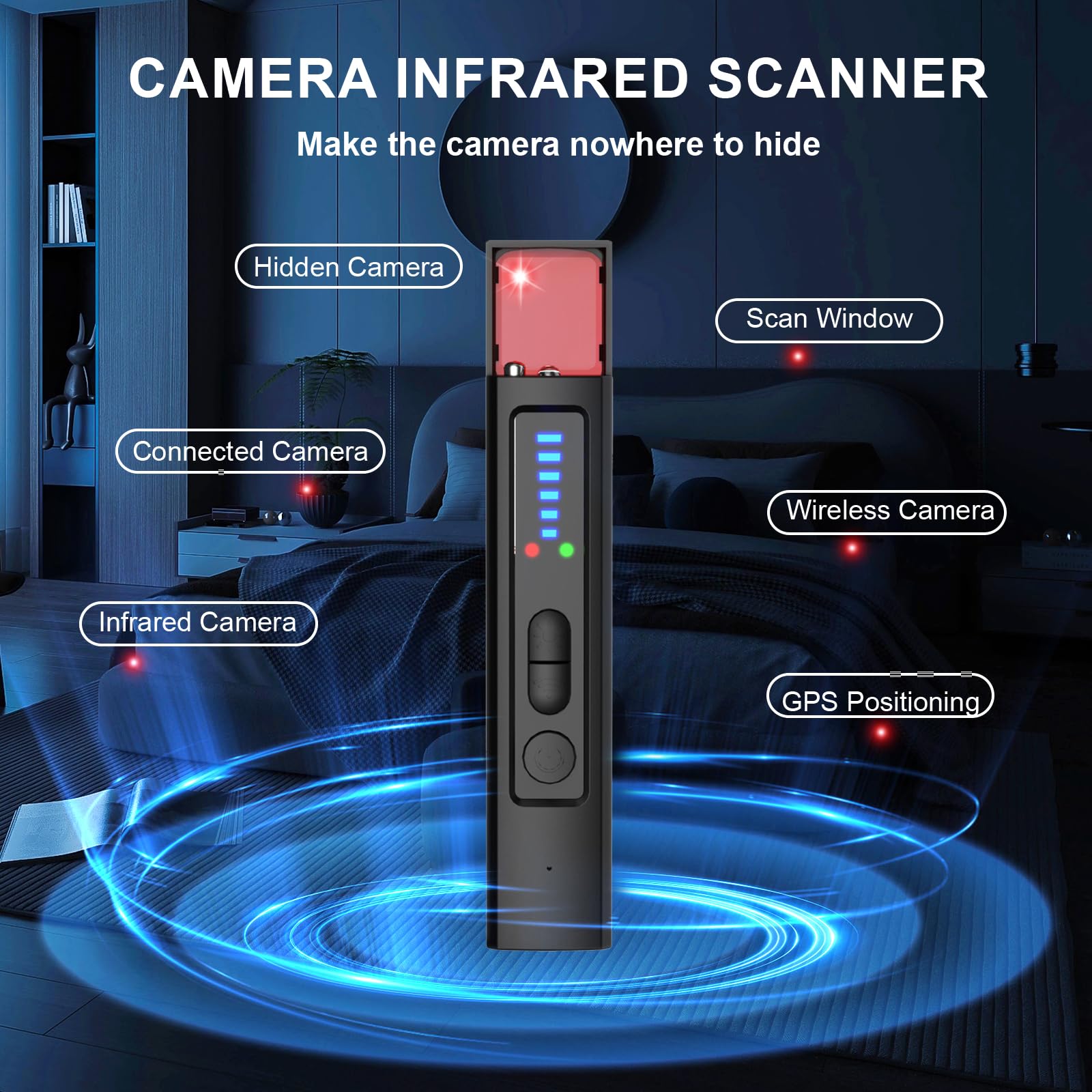 6-in-1盗撮カメラ探知機 GPSトラッカーファインダー  - Home Security Hidden Cameras のレビューと価格