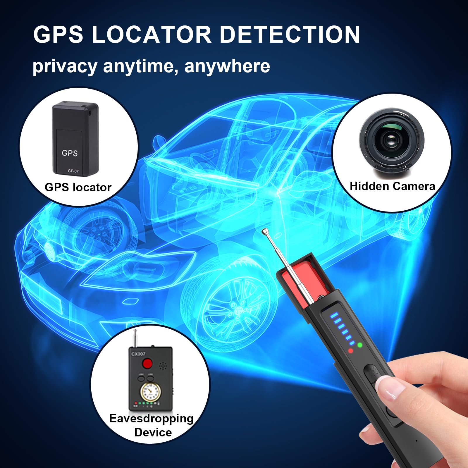6-in-1盗撮カメラ探知機 GPSトラッカーファインダー  - Home Security Hidden Cameras のレビューと価格