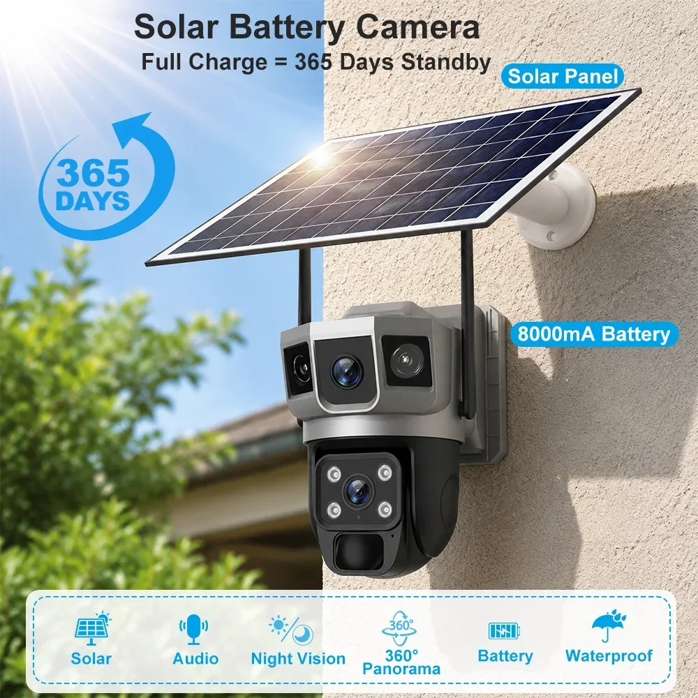 V380 4K 3画面 4Gカメラ ソーラーバッテリー PI - Home Security For Windows のレビューと価格