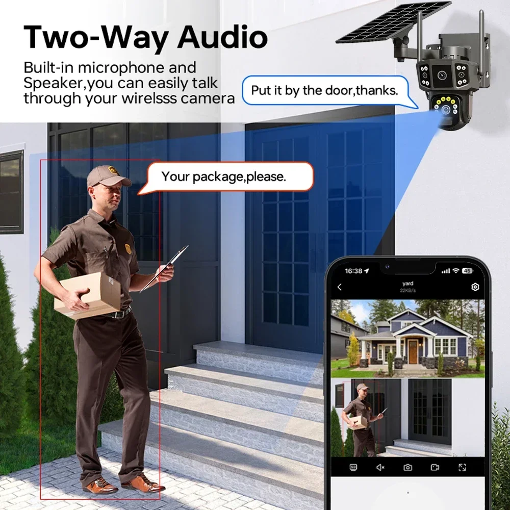 WIFI 4G SIMソーラーカメラV380、10倍ズーム、 - Ip Camera Outdoor 4K のレビューと価格