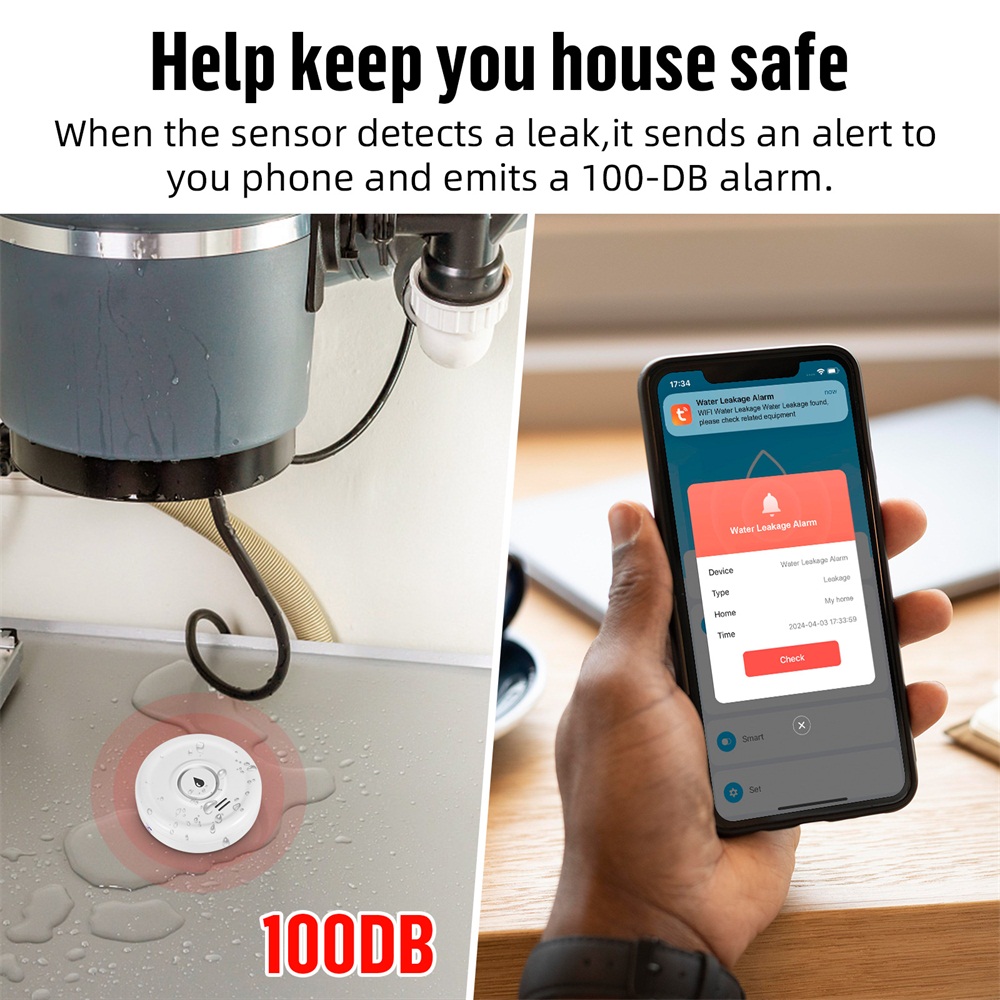 スマート漏水検知器,水位センサー,家庭用警報システム,Tuy - Home Security Company のレビューと価格