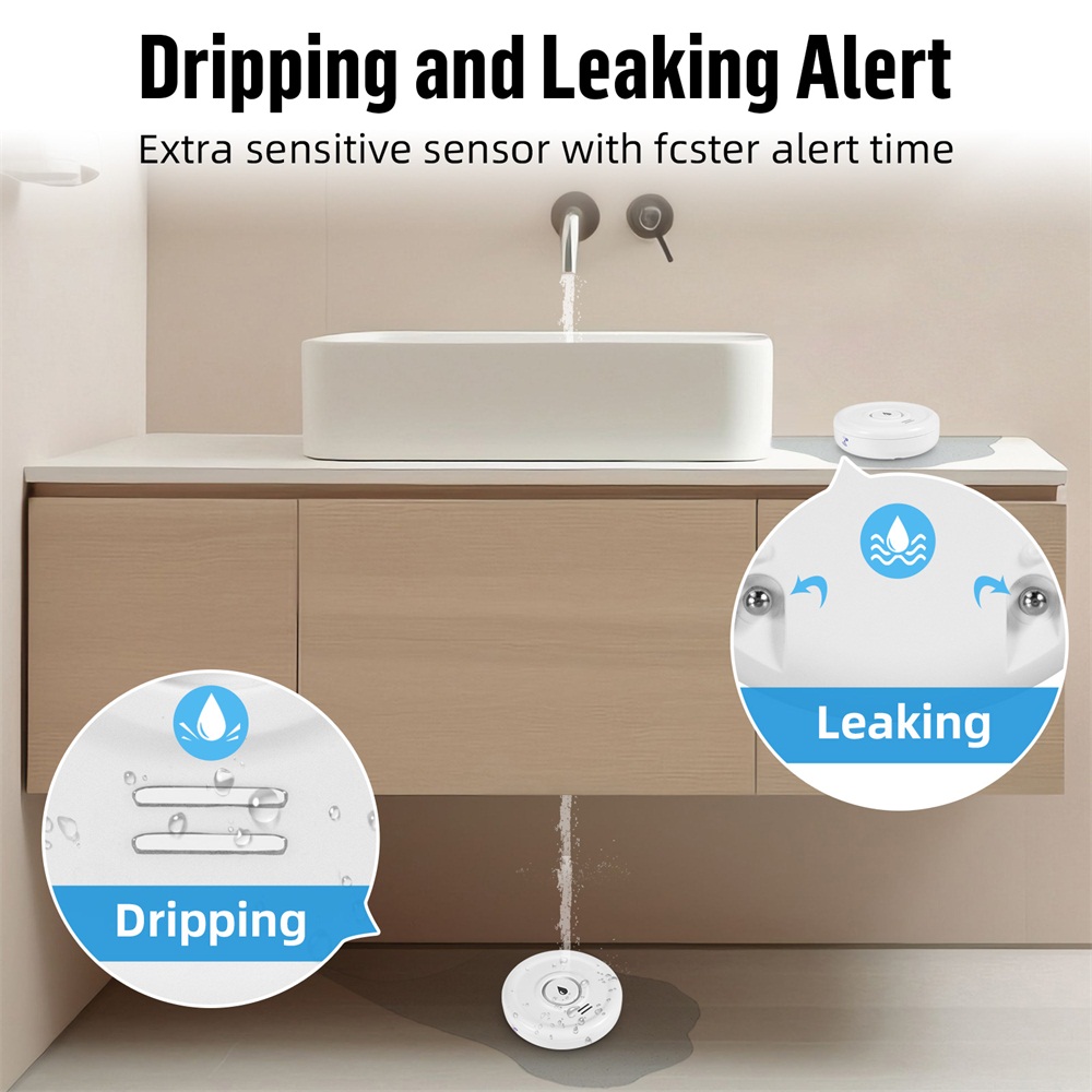 スマート漏水検知器,水位センサー,家庭用警報システム,Tuy - Home Security Company のレビューと価格