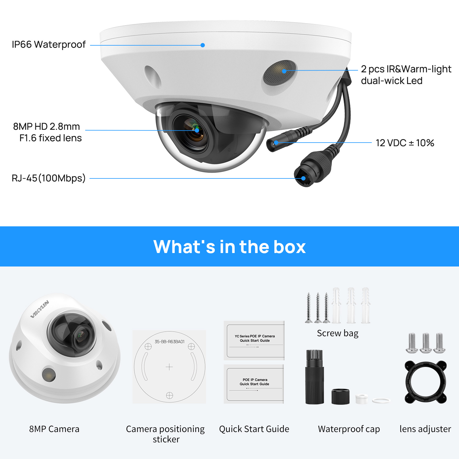 4K 8MP POE IR&Warm Lights フィッシ - Home Security Hikvision のレビューと価格